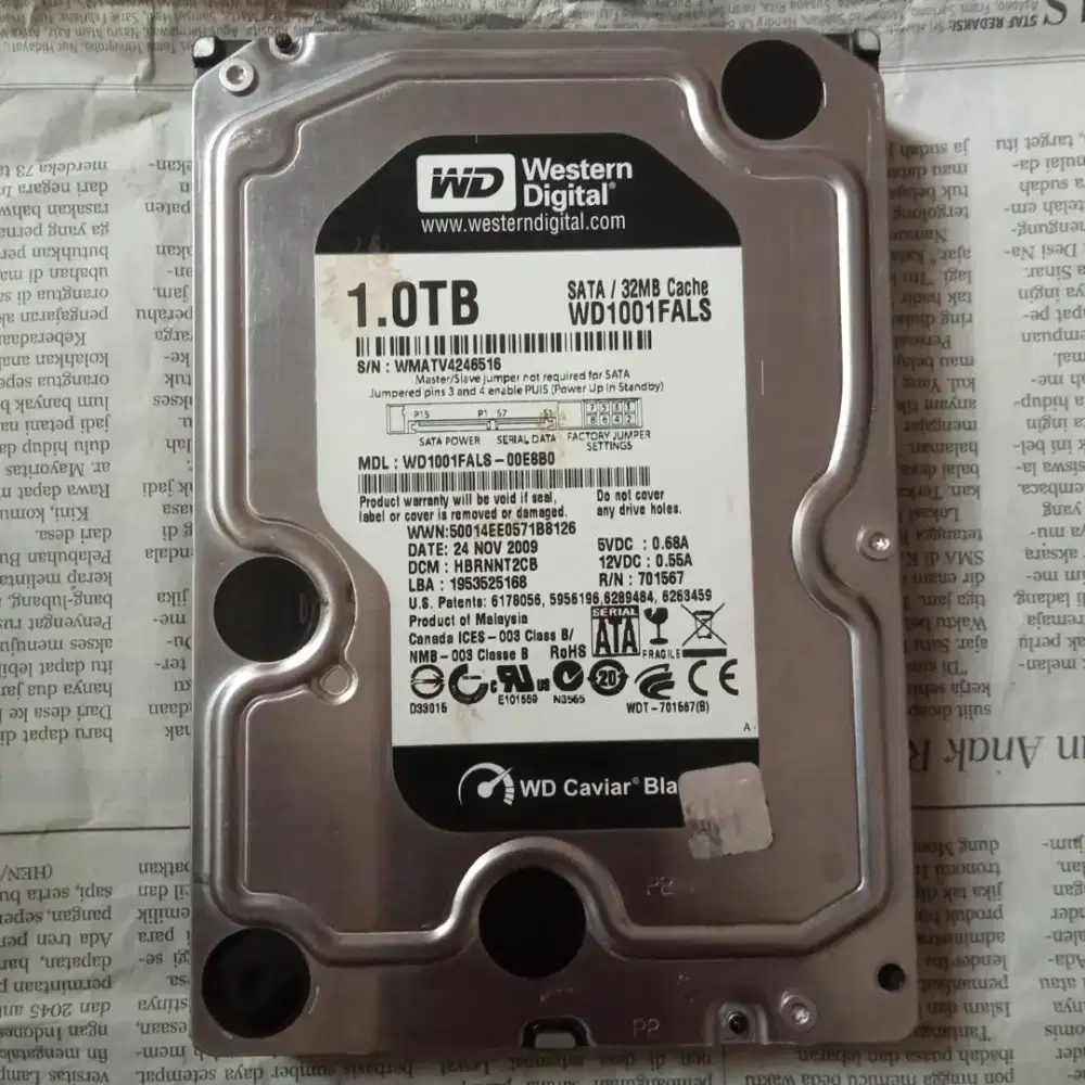 HDD WD Caviar Black 1TB Joss 100%