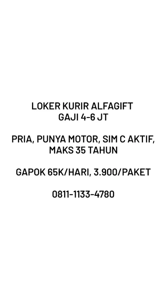 KURIR ALFAGIFT (MITRA) SEMARANG (Pamularsih, Gayamsari, Tembalang)