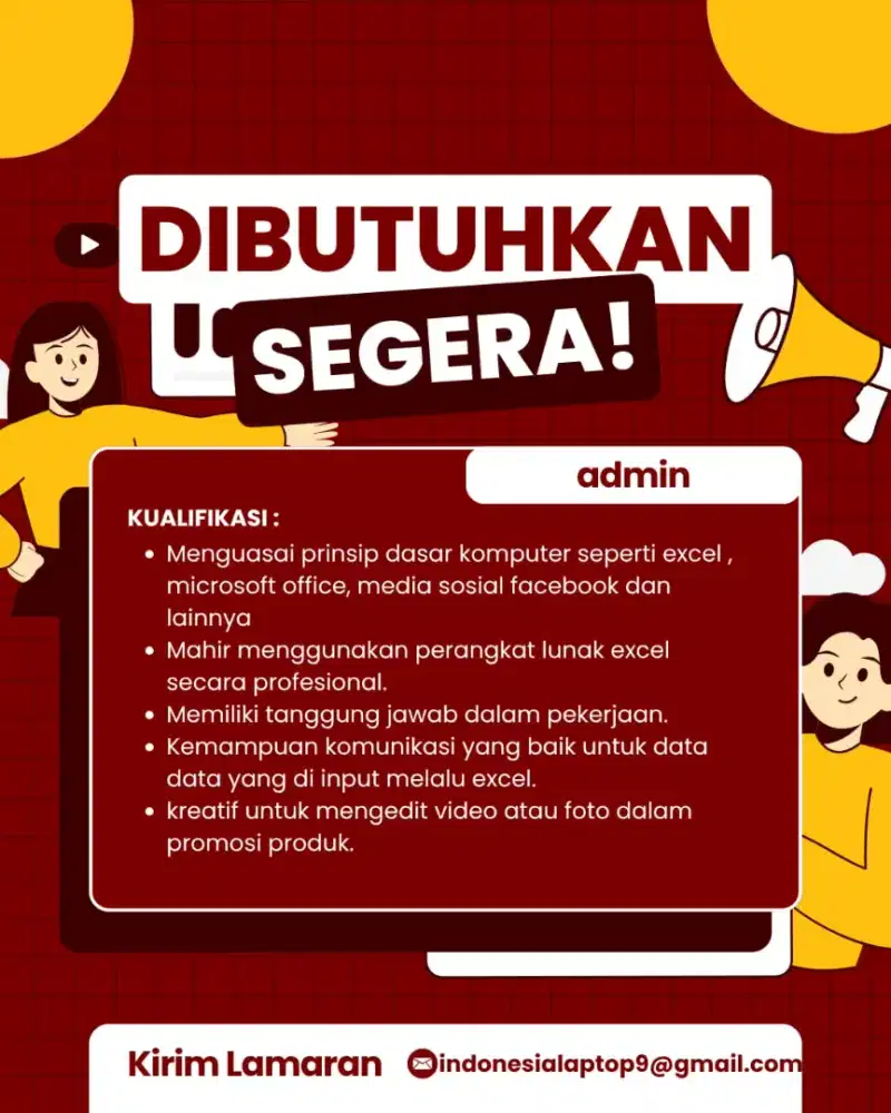 Admin pembukuan dan marketing sales online