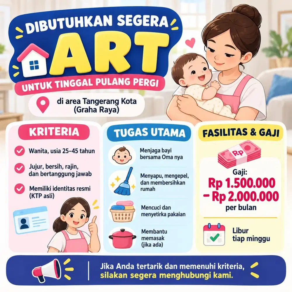 Lowongan ART Pulang-Pergi