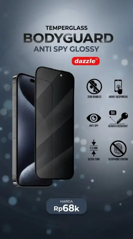 Temperglass Bodyguard Anti Spy Glossy