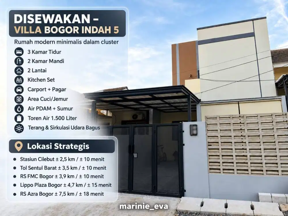 DISEWAKAN RUMAH NYAMAN – VILLA BOGOR INDAH 5