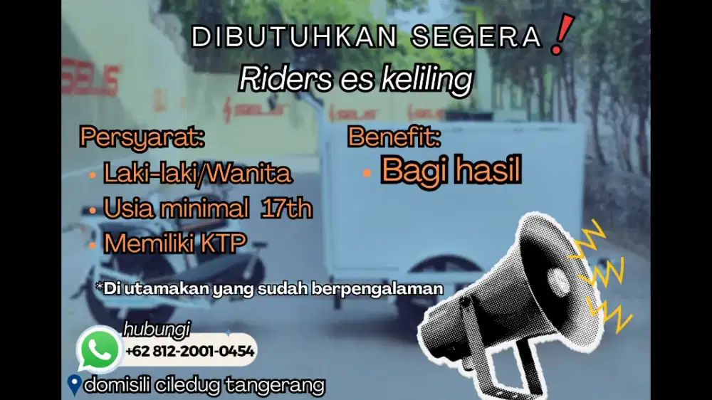 LOWONGAN KERJA. Sebagai Rider Minuman Kopi