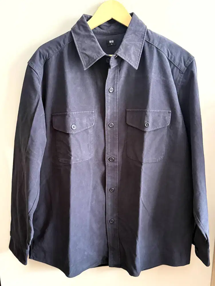 Kemeja Overshirt Workwear Uniqlo - Navy Blue