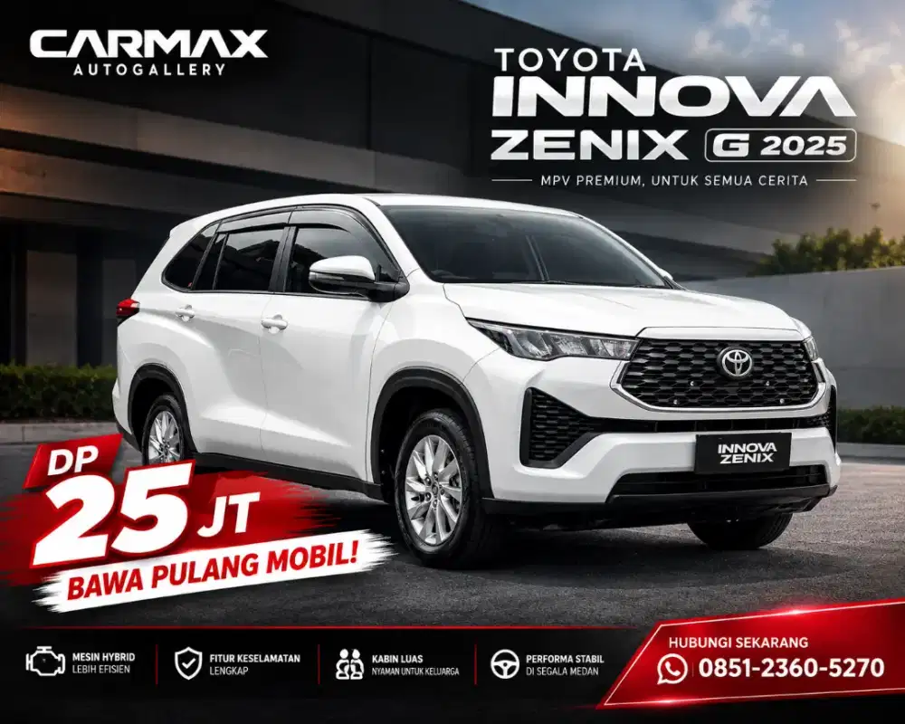 Toyota Innova Zenix G Bensin 2025 Dp minim!