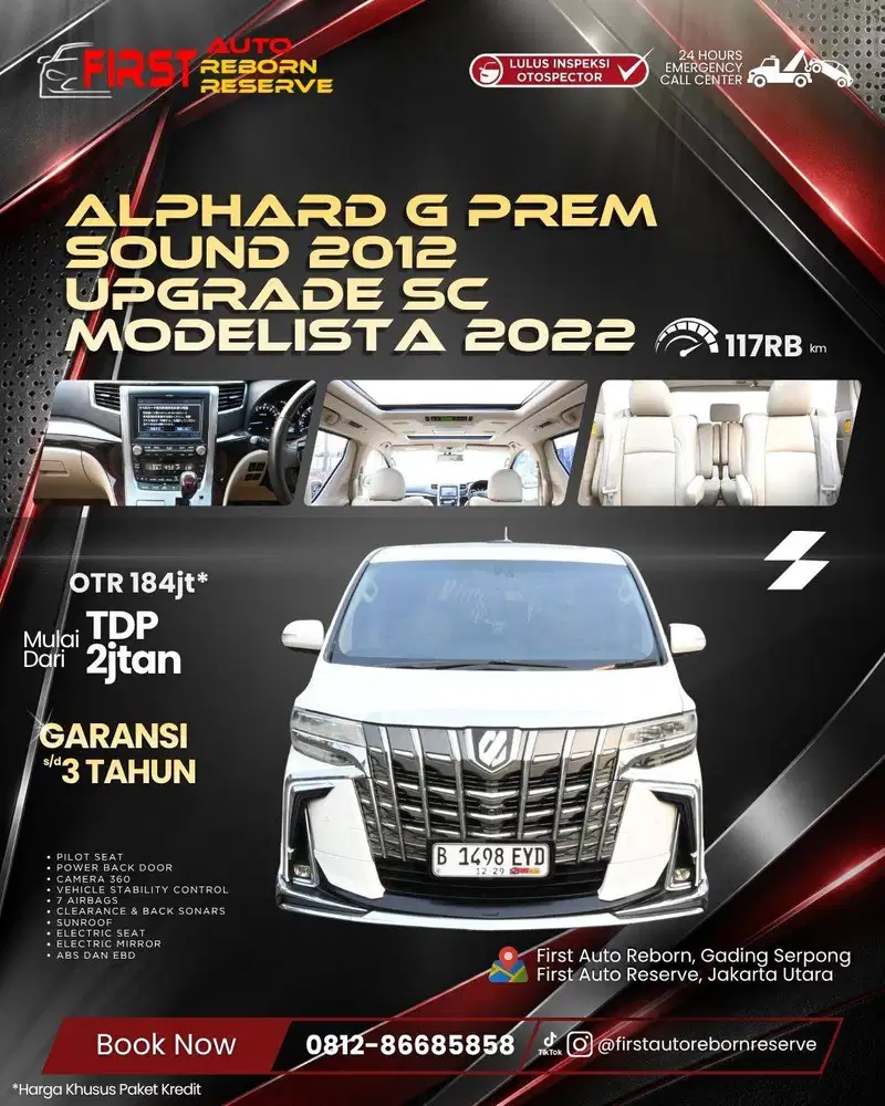 (TDP2jt) Alphard G Prem sound 2012 Upgrade SC Modelista 2012