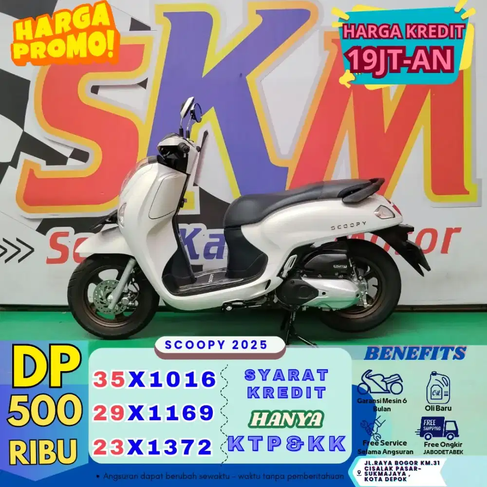 ( promo DP:500 scoopy tahun 2025 garansi mesin 6bulan cash credit