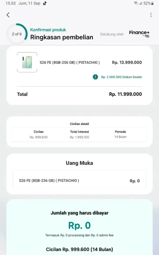 Promo Cicilan 0%.Syarat KTP.data sudah bi ceking bisa
