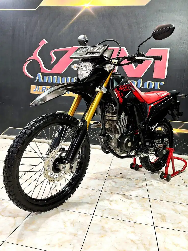 Honda CRF 150L black glossy mewah Th 2021. Anugerah Motor Rungkut