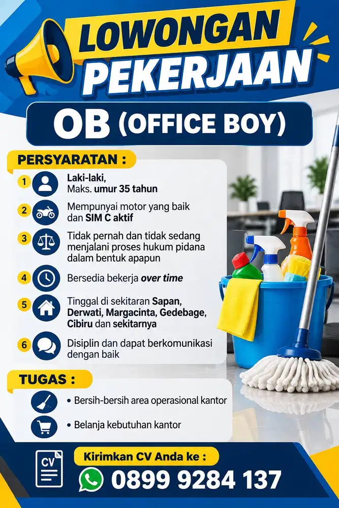 LOWONGAN PEKERJAAN OB (OFFICE BOY)