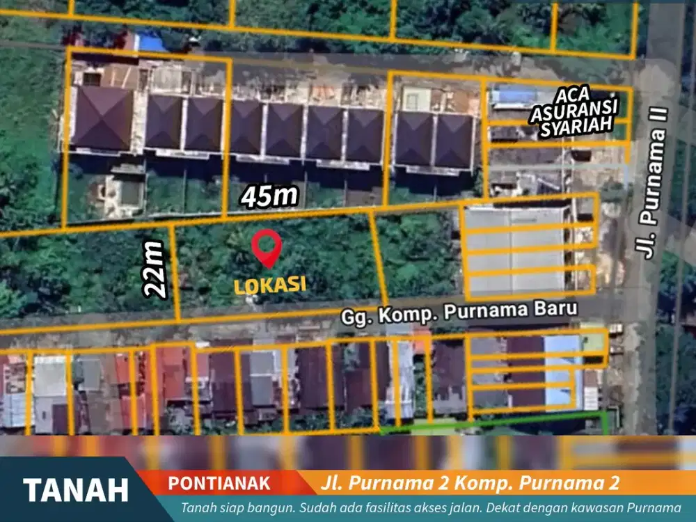Dijual Tanah Luas 1.001 m² Siap Bangun Komp Purnama Baru Jl Purnama 2 Pontianak