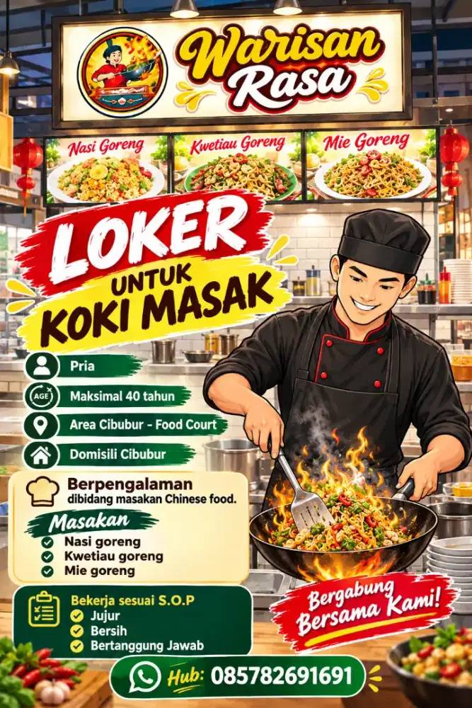 Koki masak yang sudah berpengalaman masak