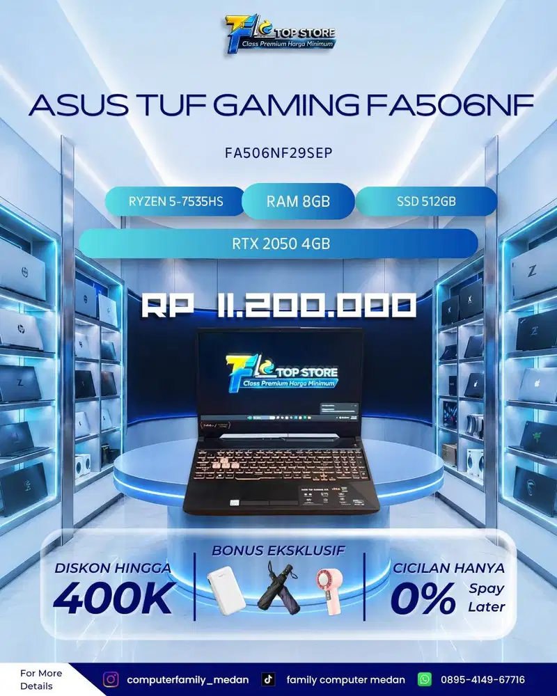 ASUS TUF GAMING FA506 144H RYZEN 5-753HS RAM 8GB SSD 512GB RTX 2050