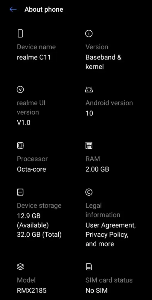 Realme C11 RMX 2185 unit only