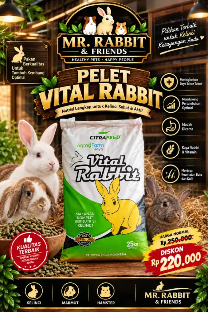 VITAL RABBIT ( MAKANAN KELINCI & MARMUT )