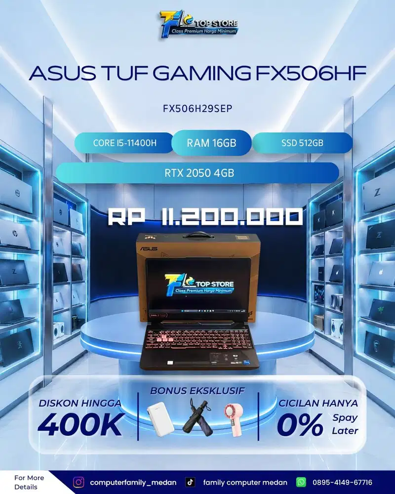 ASUS TUF GAMIG FX506HF CORE I5-11400H RAM 16GB SSD 512GB RTX 2050