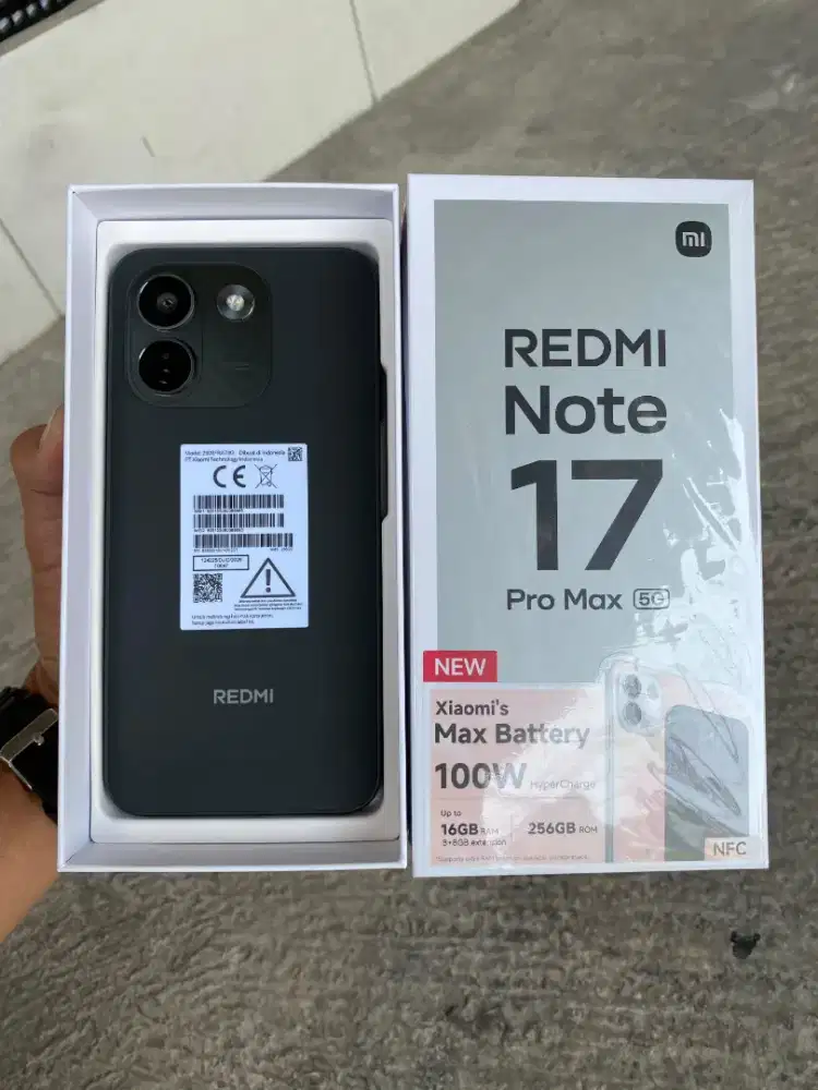 Redmi Note 17 ProMax 5G 8/256 (Black), Open Box Aktivasi, BH 100%/0