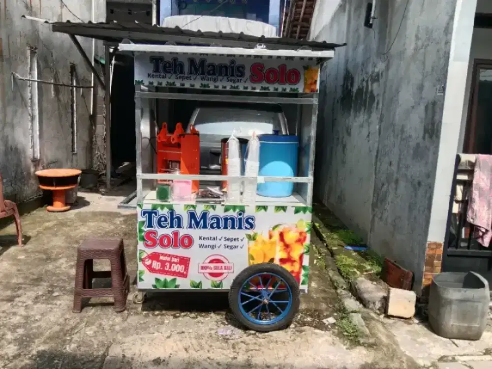 GEROBAK TEH SOLO DAN PERLENGKAPANNYA