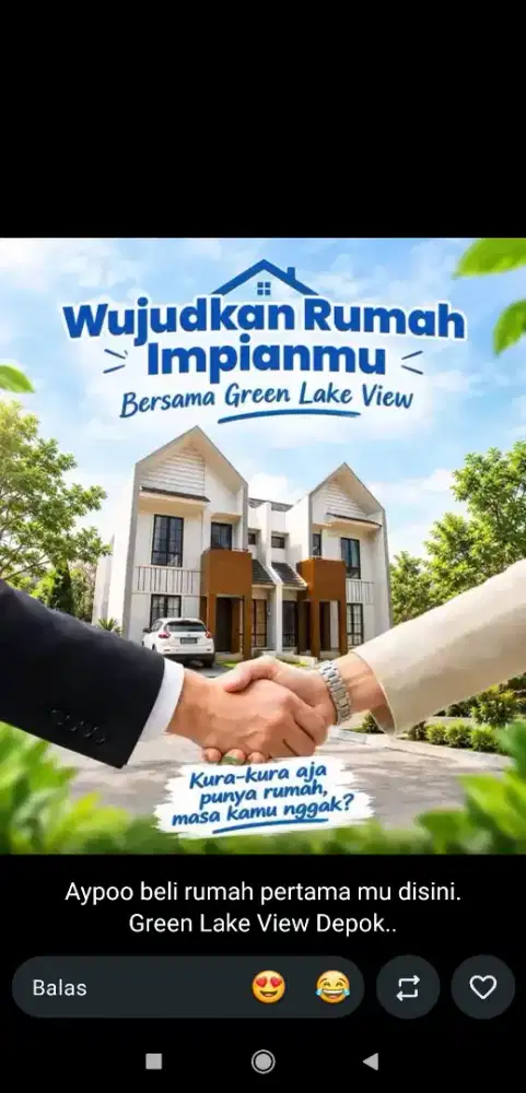 Dibutuhkan segera Sales Green Lake View Cimanggis Depok