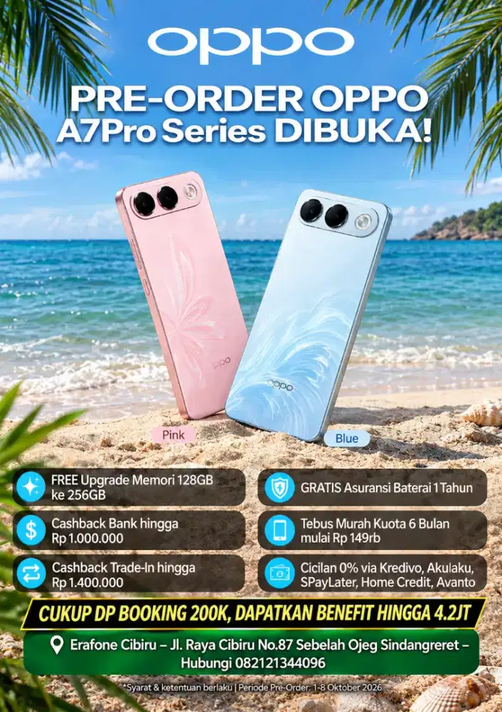 Promo Pre-order Oppo A7 pro dapatkan benefit hingga 4.2Jt