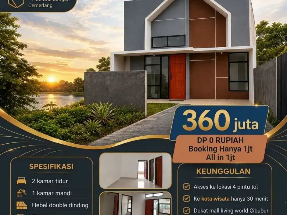 DIJUAL RUMAH MURAH HARGA TERJANGKAU DI DEKAT JAKARTA LOKASI STRATEGIS, BEBAS BANJIR, DAN KAWASAN RAMAI PENDUDUK