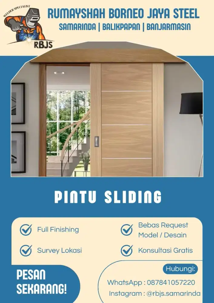 PINTU SLIDING BESI | PINTU GESER MINIMALIS CUSTOM