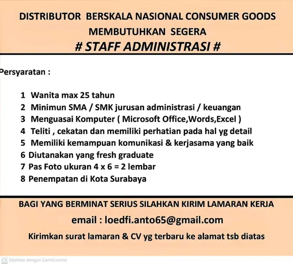 Lowker Sfaff Administrasi