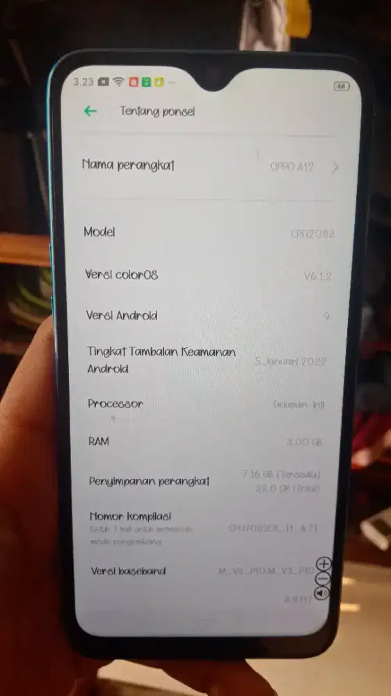 Hp oppo a12 ram3/32
