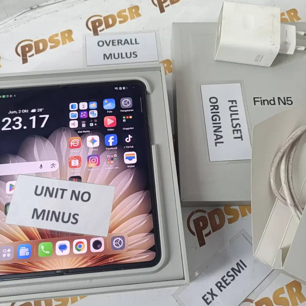 OPPO FIND N5 FULLSET ORIGINAL 16/512GB BLACK MULUS LIKE NEW EX RESMI