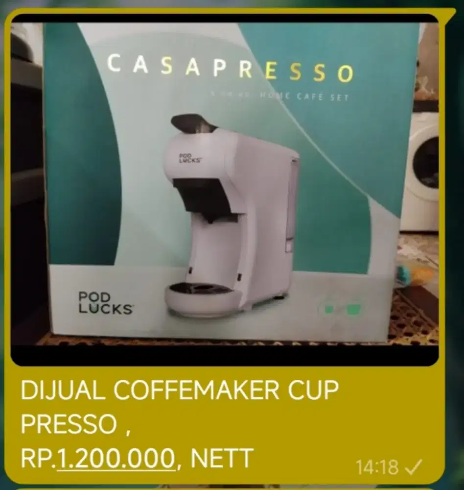 Coffeemaker, pakai pod cup