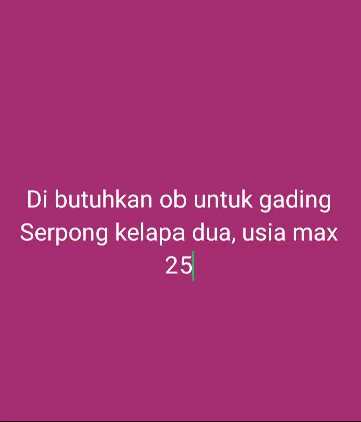 LOWONGAN OFFICE BOY