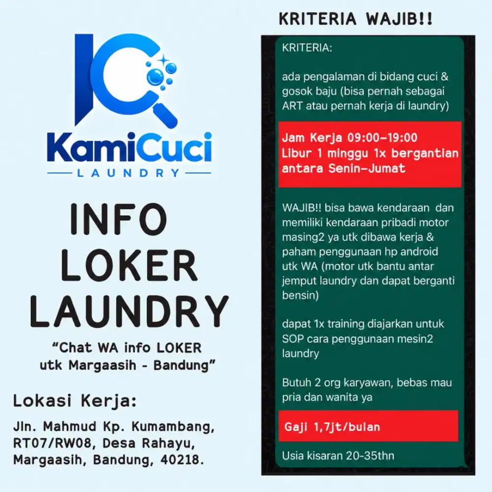 Lowongan kerja laundry