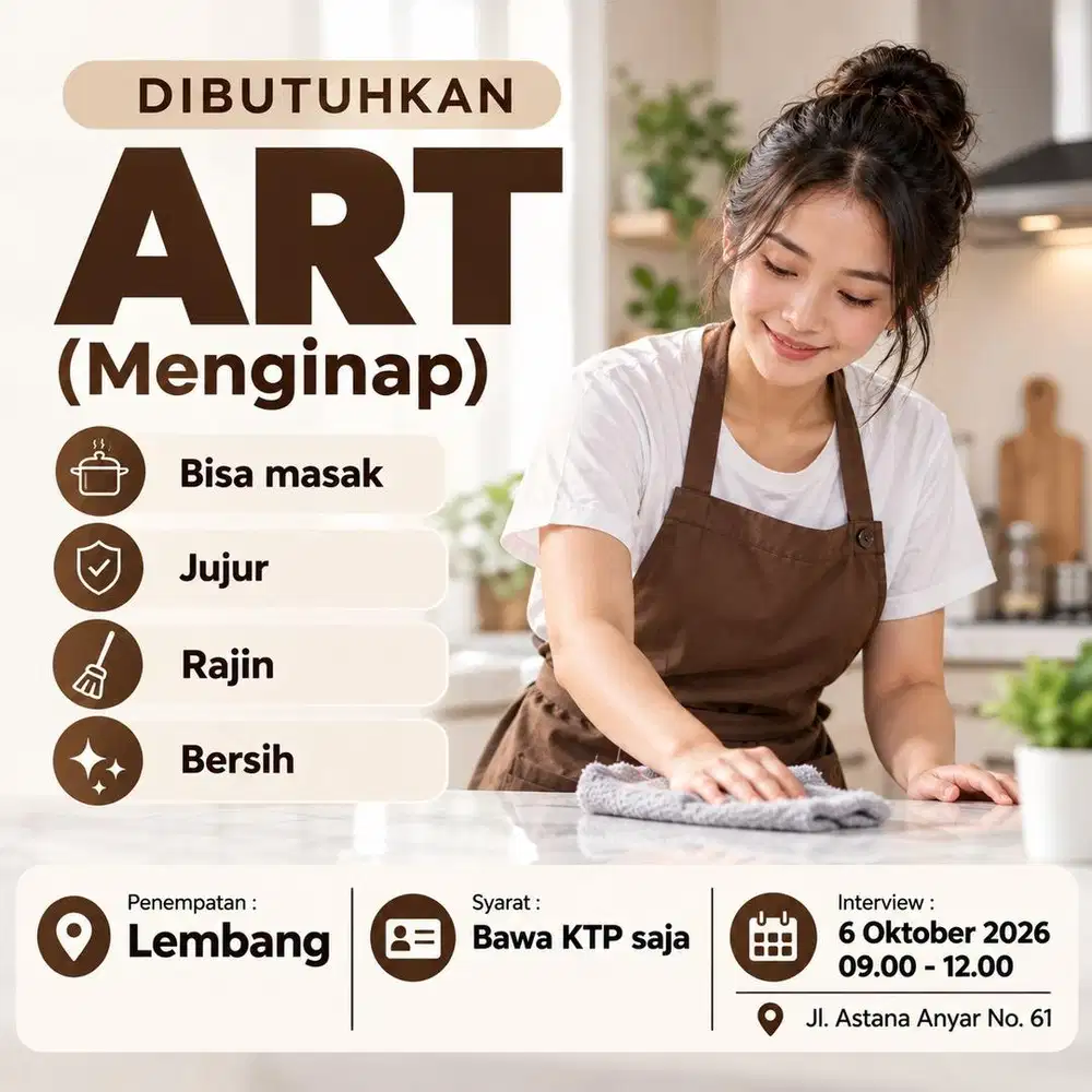 DIBUTUHKAN SEGERA ART (MENGINAP)