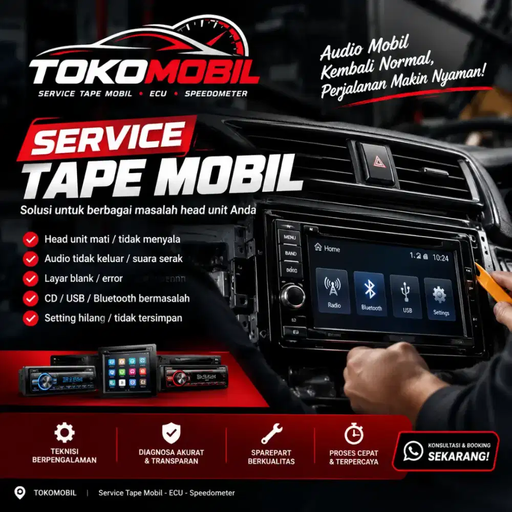 Service ECU, speedometer, head unit audio/ tape