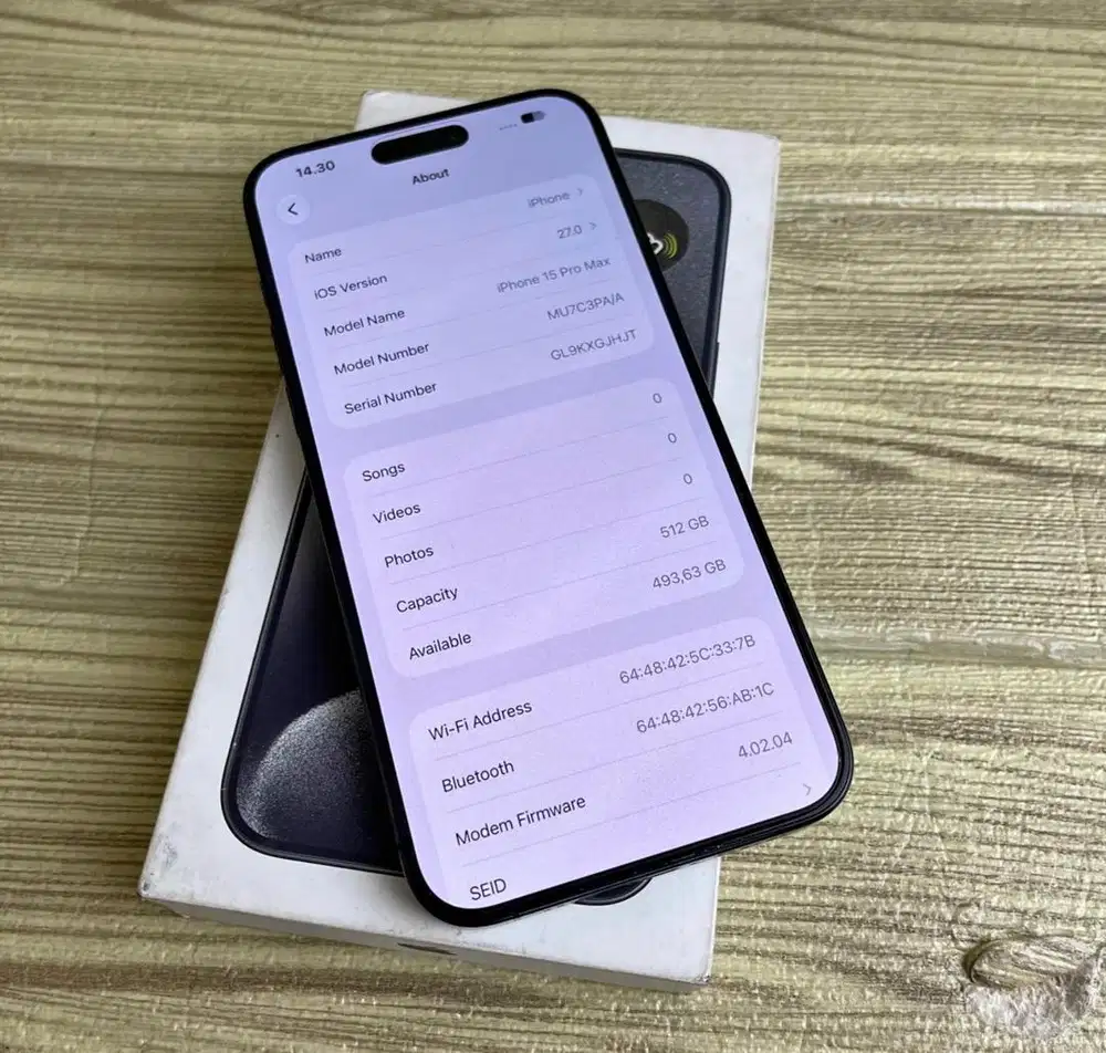 iPhone 15 Pro Max 512GB Garansi Ex iBox Battery Health 99%