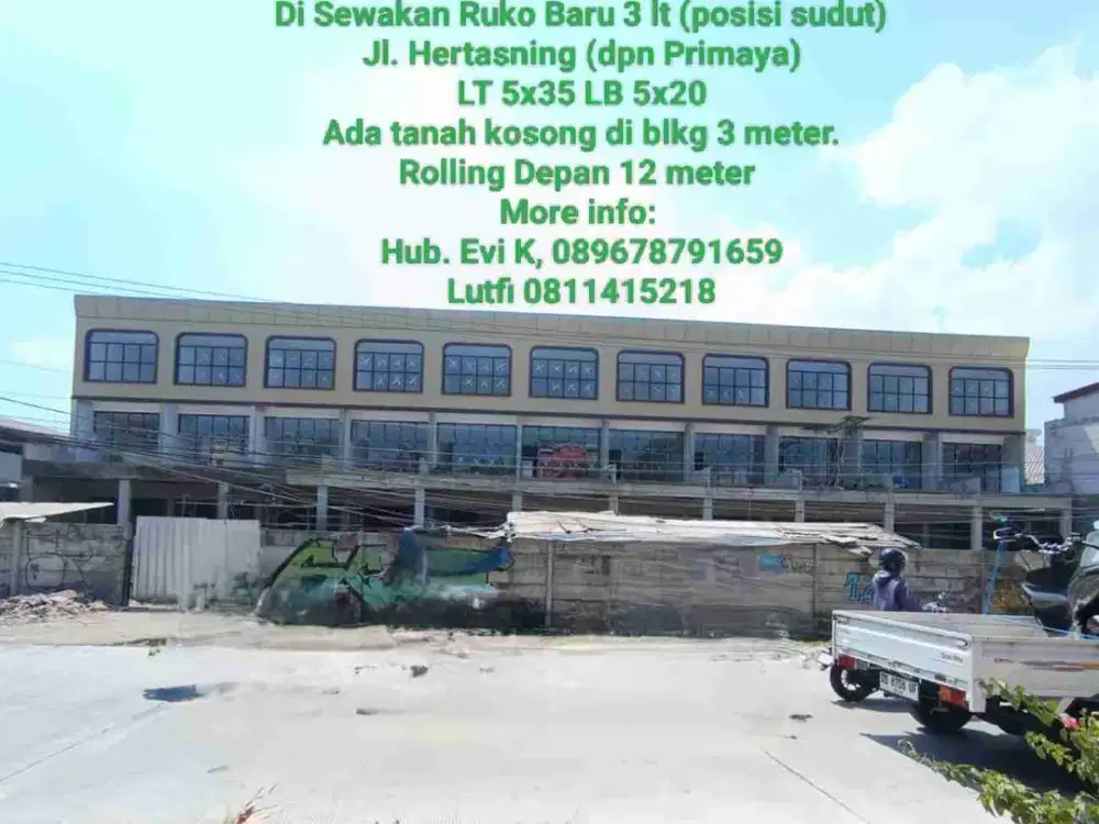 Di Sewakan Ruko Baru 3 lt, Jl. Hertasning (dpn Rmh sakit Primaya)