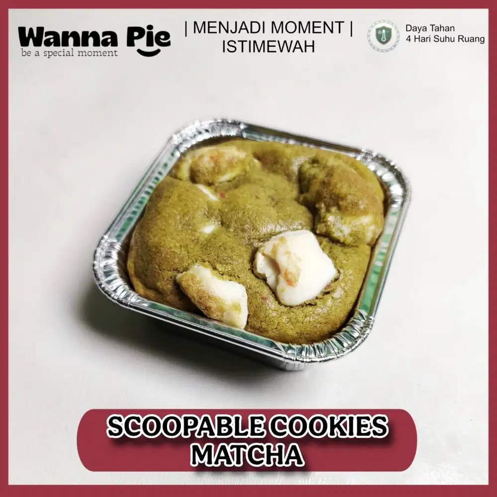 Scoopable Cookies Matcha Cheese Wanna Pie Saila Bakery Surabaya