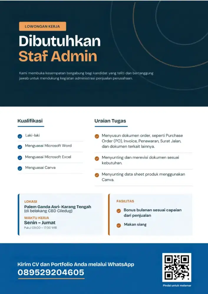 Lowongan Kerja Staf Admin