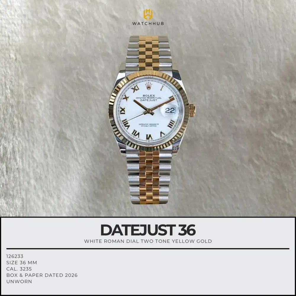 Rolex Datejust 36 White Roman 126233