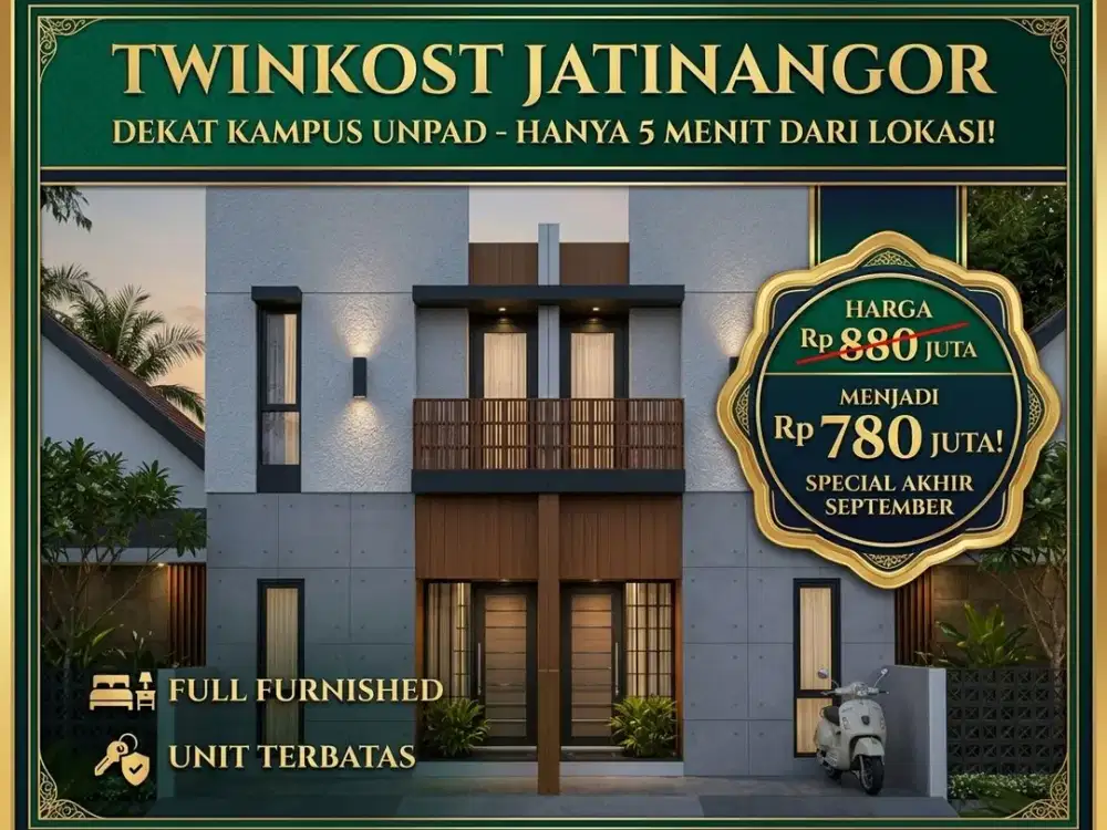 Rumah Kost Rp780 Juta, Dekat Kampus UNPAD Jatinangor