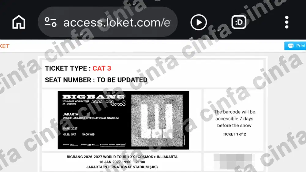 WTS BIGBANG COSMOS JAKARTA DAY 1 CAT 3