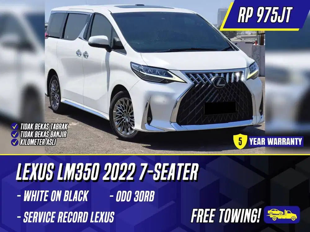 Lexus LM350 2022 7 Seater White on Black Putih LM 350