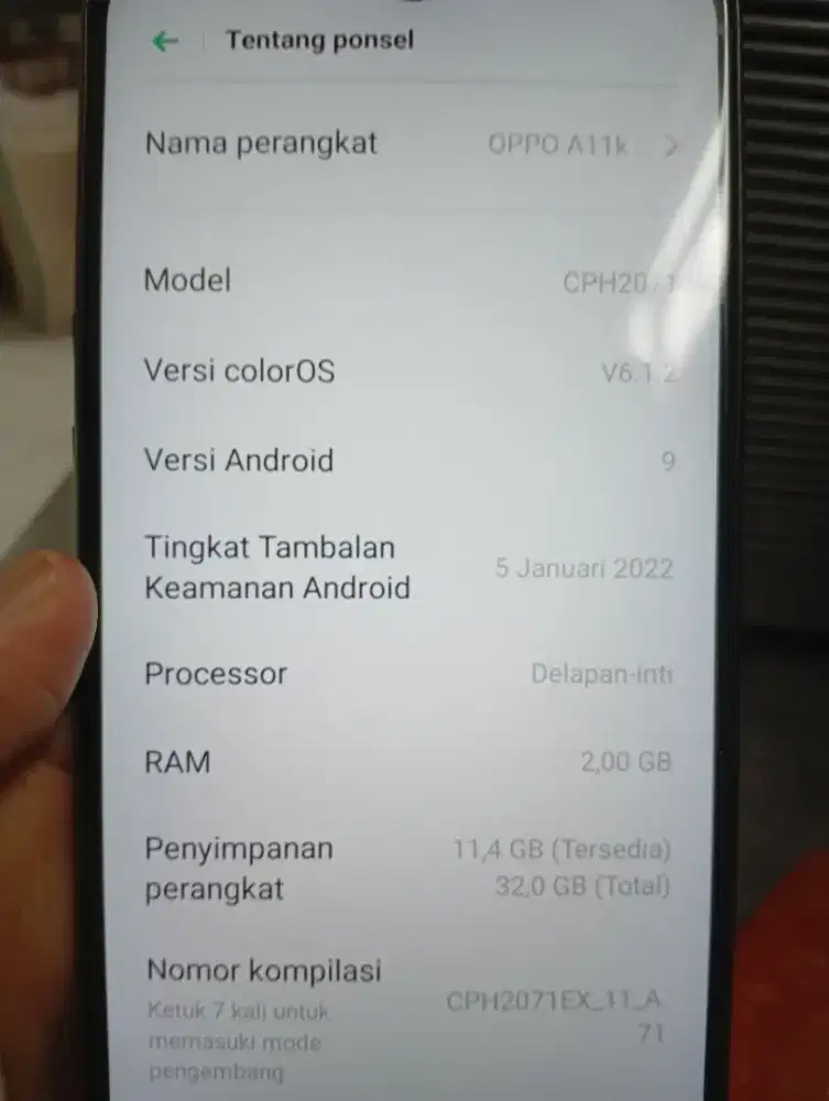 Oppo A11 ram 3/32 Gb