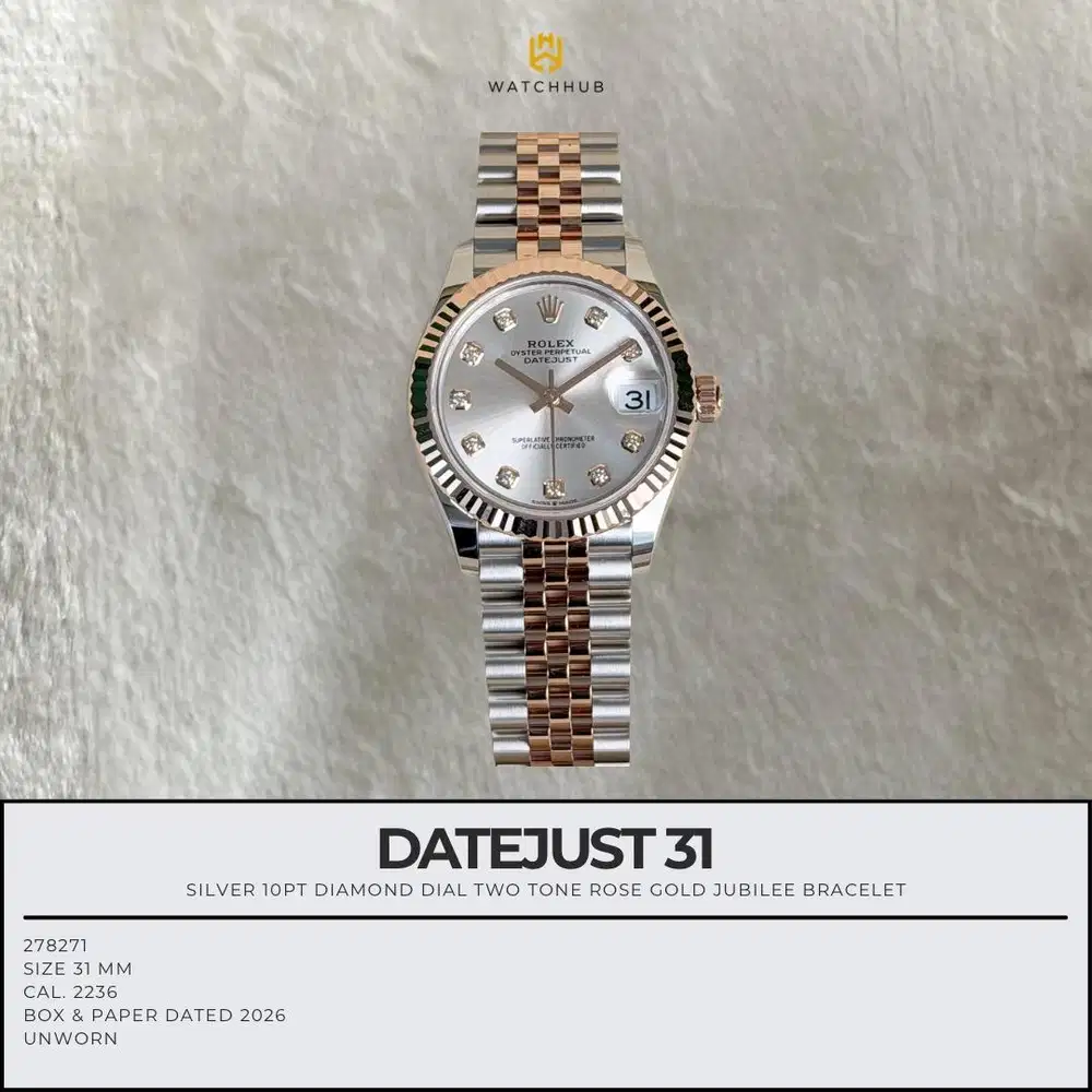 Rolex Datejust 31 Silver 10PT Diamond 278271