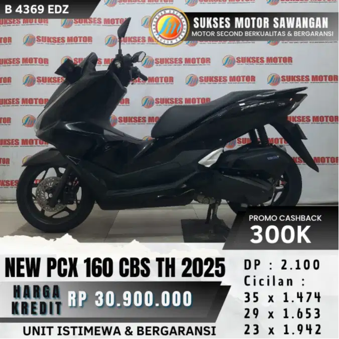 CASH KREDIT HONDA NEW PCX 160 CBS TH 2025 HITAM MULUS UNIT BERGARANSI