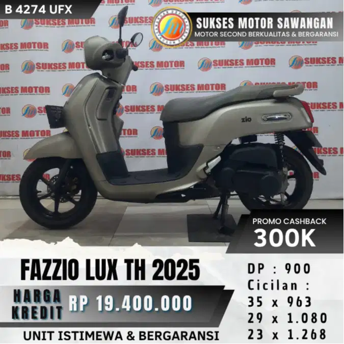 YAMAHA FAZZIO LUX TH 2025 FAZIO KEYLES MULUS BISA CASH KREDIT DP 900
