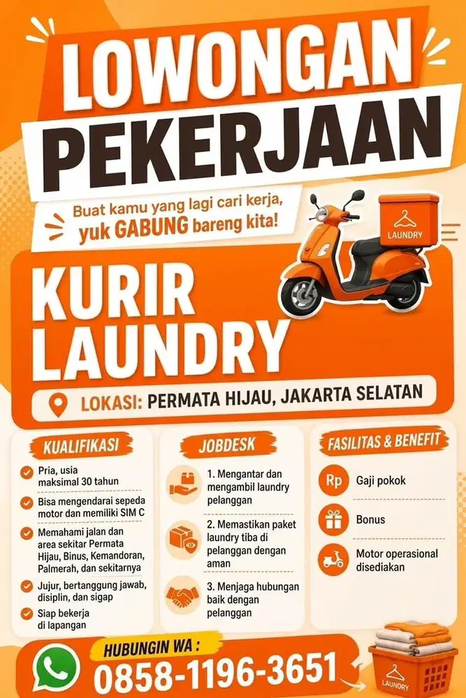 Kurir Laundry Motor - Permata Hijau Jakarta Selatan