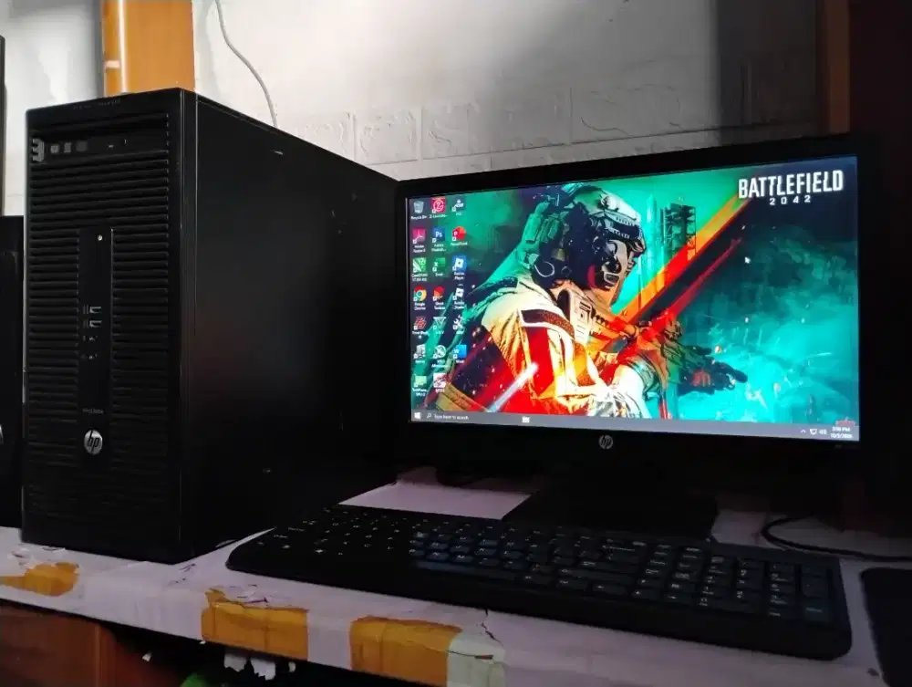 Pc gaming intel gen4 + ram 8gb + vga nvidia 4gb + monitor 19inch HP