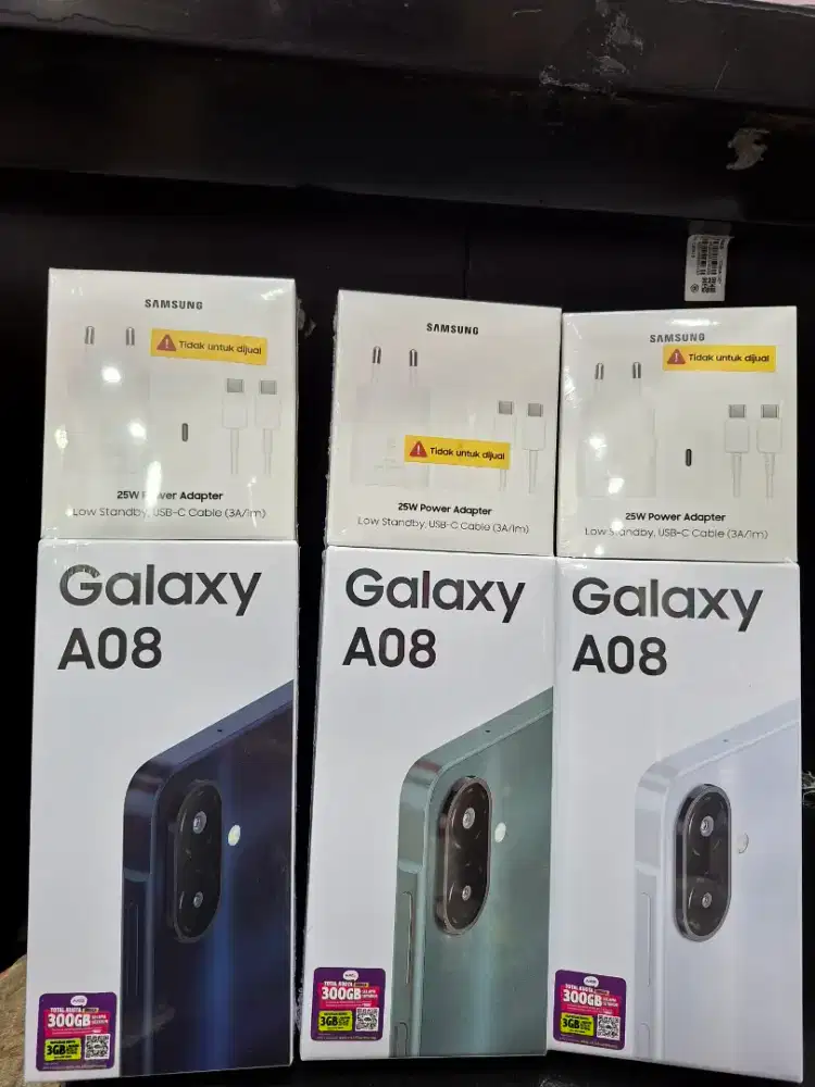 Samsung A08 ram 4/64 free charger 25W