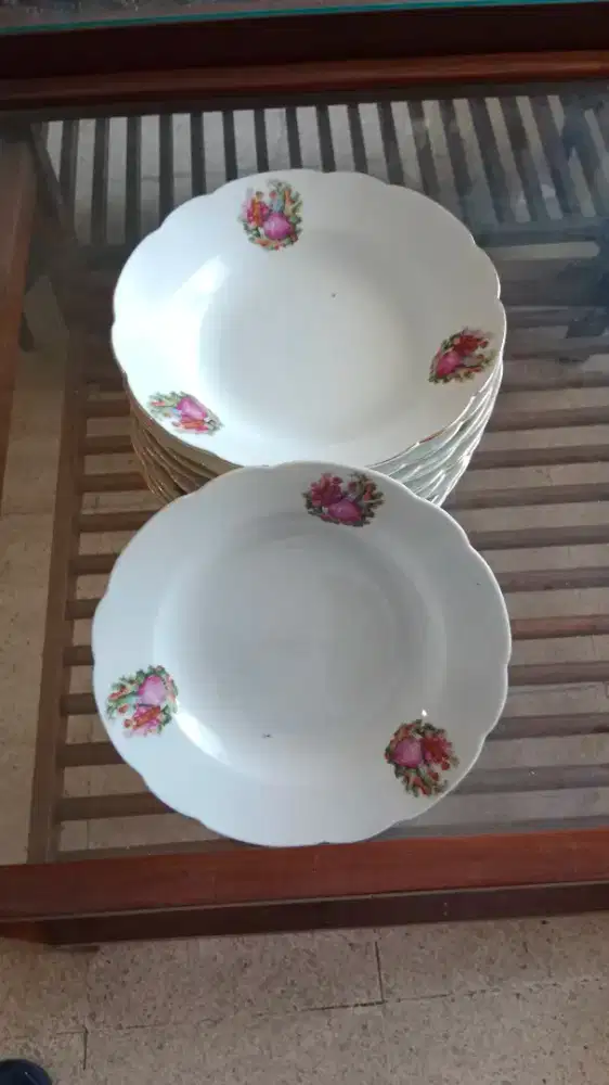 Jual piring makan cantik vintage keramik